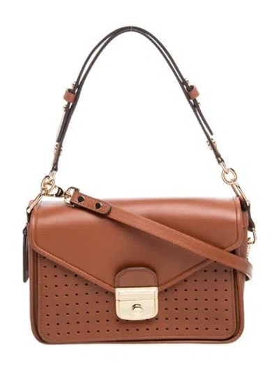 Pre-owned Longchamp Leather Top Handle Bag In Brown