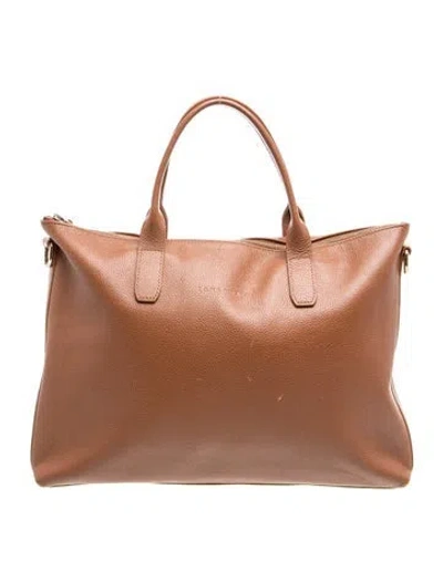 Pre-owned Longchamp Leather Top Handle Bag In Brown