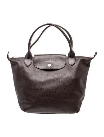 Pre-owned Longchamp Leather Top Handle Bag In Gray