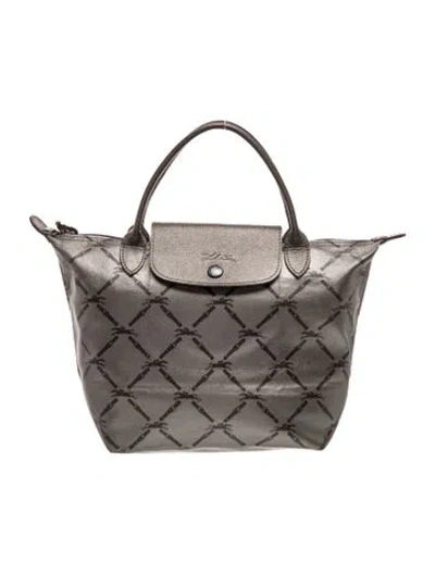 Pre-owned Longchamp Leather Top Handle Bag In Gray