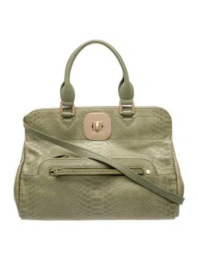 Pre-owned Longchamp Leather Top Handle Bag In Green