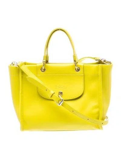 Pre-owned Longchamp Leather Top Handle Bag In Green