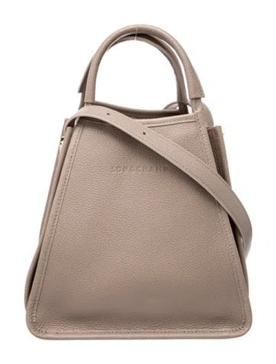 Pre-owned Longchamp Leather Top Handle Bag In Grey