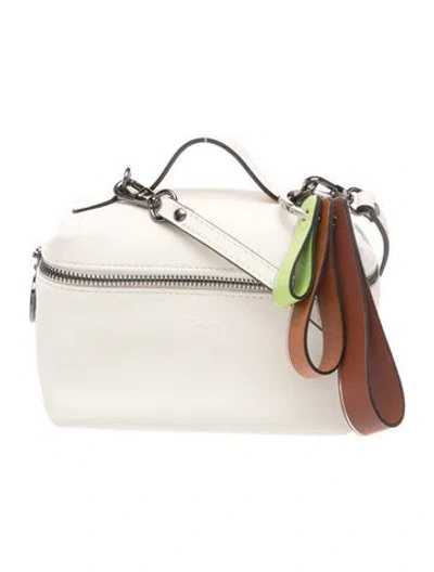 Pre-owned Longchamp Leather Top Handle Bag In Neutral
