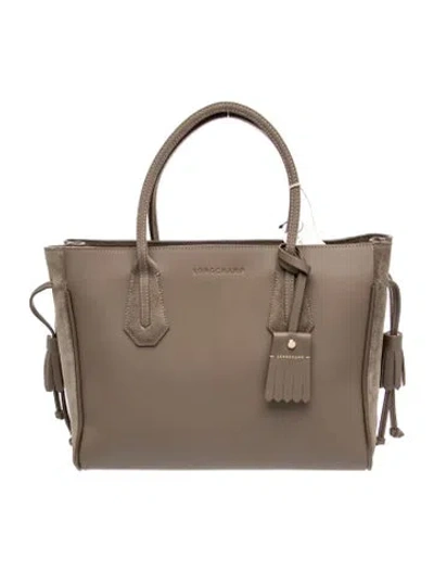 Pre-owned Longchamp Leather Top Handle Bag In Neutral