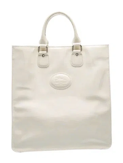 Pre-owned Longchamp Leather Top Handle Bag In Neutral