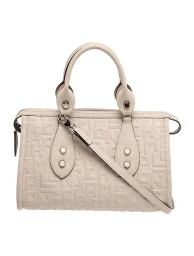 Pre-owned Longchamp Leather Top Handle Bag In Neutral