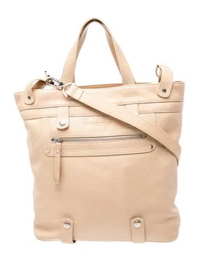 Pre-owned Longchamp Leather Top Handle Bag In Neutral