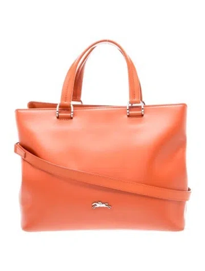 Pre-owned Longchamp Leather Top Handle Bag In Orange