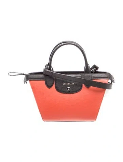 Pre-owned Longchamp Leather Top Handle Bag In Orange