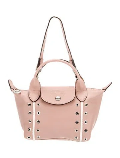 Pre-owned Longchamp Leather Top Handle Bag In Pink