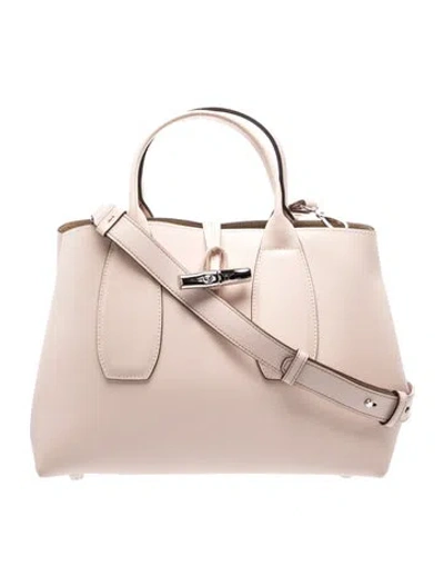 Pre-owned Longchamp Leather Top Handle Bag In Pink