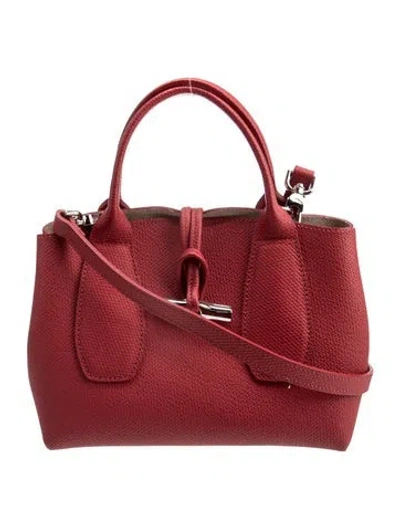 Pre-owned Longchamp Leather Top Handle Bag In Red