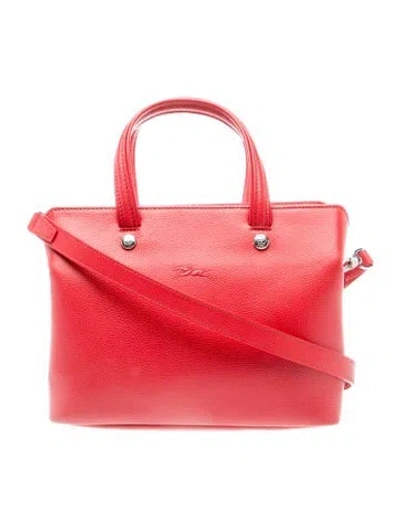 Pre-owned Longchamp Leather Top Handle Bag In Red