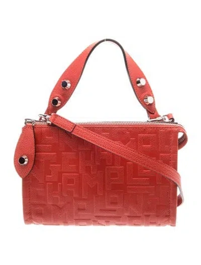 Pre-owned Longchamp Leather Top Handle Bag In Red