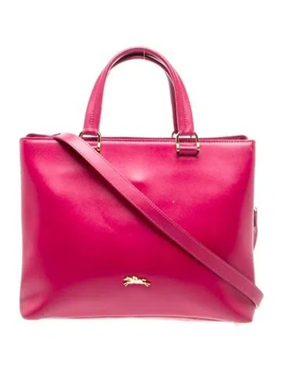 Pre-owned Longchamp Leather Top Handle Bag In Red