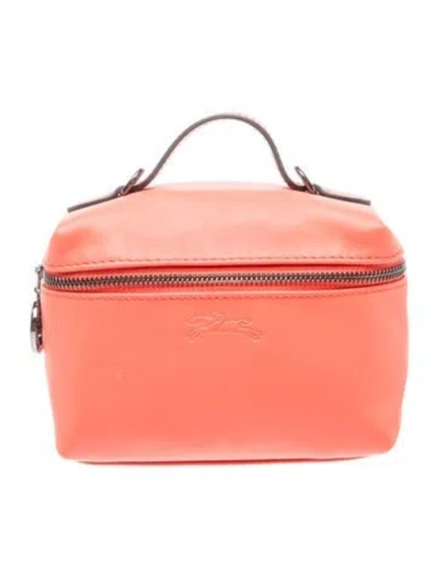 Pre-owned Longchamp Leather Top Handle Bag In Red