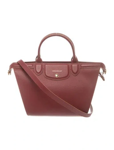 Pre-owned Longchamp Leather Top Handle Bag In Red