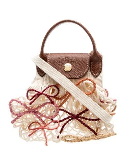 Pre-owned Longchamp Leather Top Handle Bag W/ Tags In Neutrals