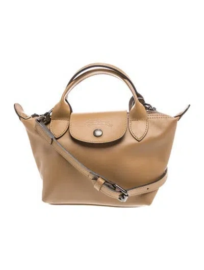 Pre-owned Longchamp Leather Top Handle Bag In Yellow