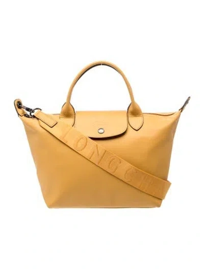 Pre-owned Longchamp Leather Top Handle Bag In Yellow