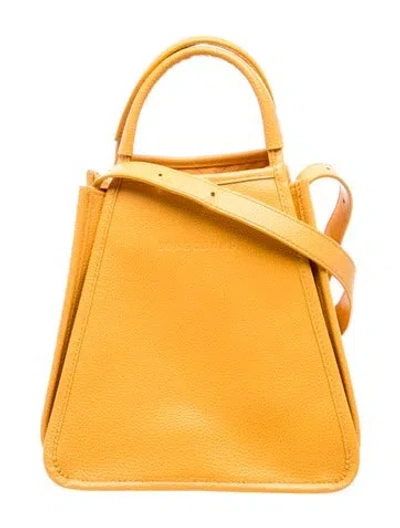 Pre-owned Longchamp Leather Top Handle Bag In Yellow