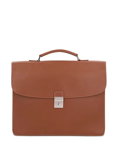 Longchamp Leather Top-handle Briefcase In Brown