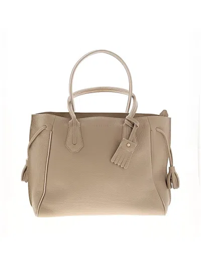 Longchamp Leather Tote Bag In Brown