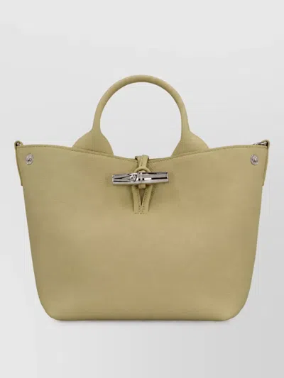 Longchamp Leather Tote Bag In Gray