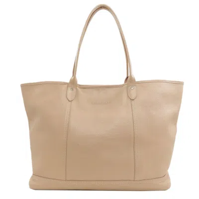 Pre-owned Longchamp Leather Tote Bag () In Beige
