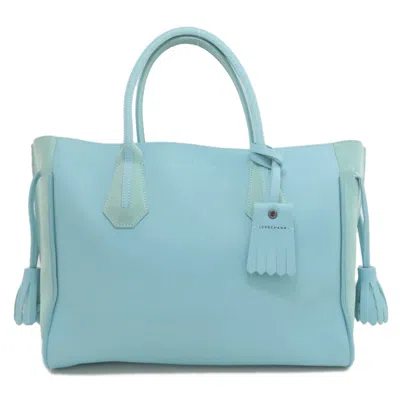 Pre-owned Longchamp Leather Tote Bag () In Blue