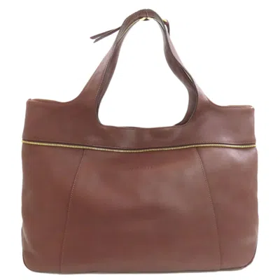 Pre-owned Longchamp Leather Tote Bag () In Brown