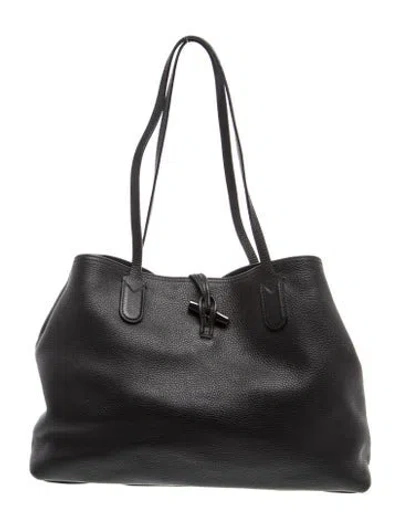 Pre-owned Longchamp Leather Tote In Black