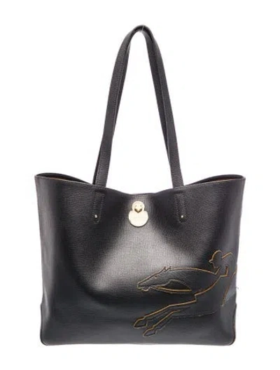Pre-owned Longchamp Leather Tote In Black