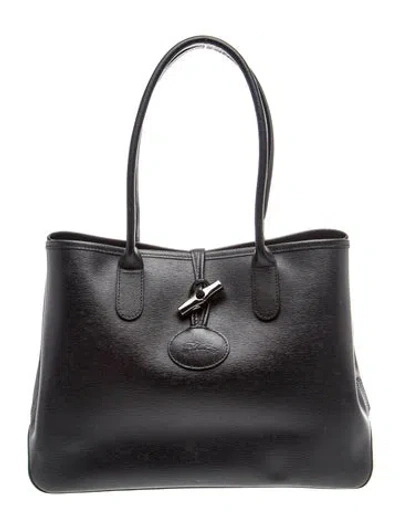 Pre-owned Longchamp Leather Tote In Black