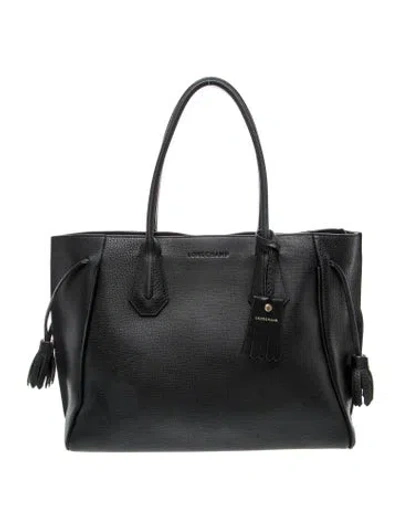Pre-owned Longchamp Leather Tote In Black