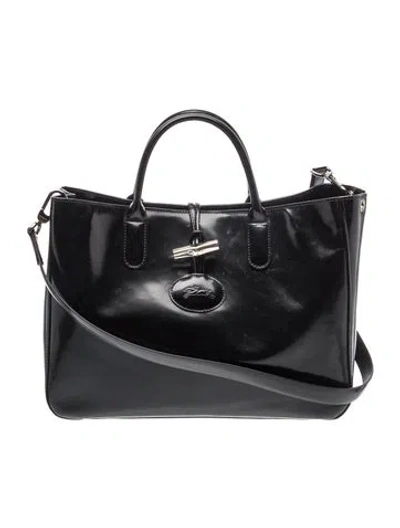 Pre-owned Longchamp Leather Tote In Black