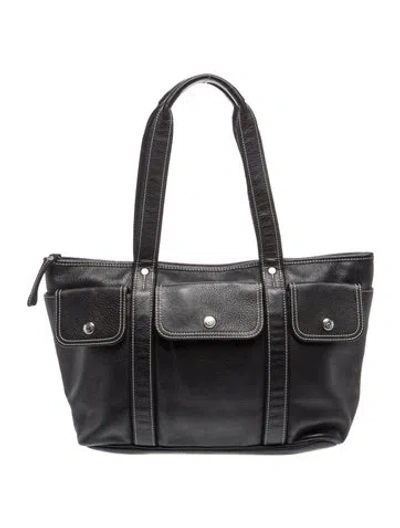 Pre-owned Longchamp Leather Tote In Black