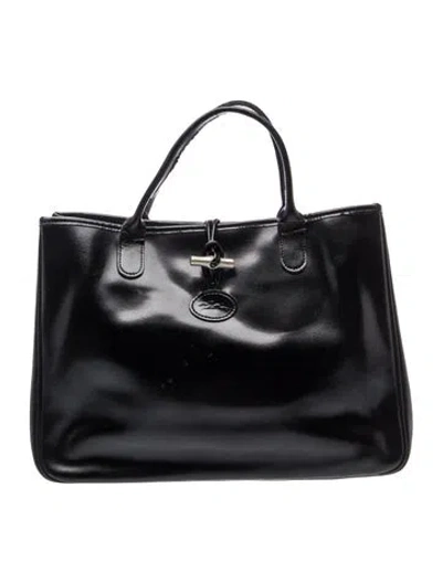 Pre-owned Longchamp Leather Tote In Black