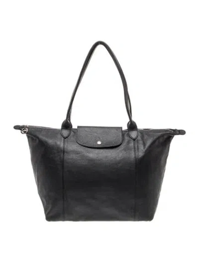 Pre-owned Longchamp Leather Tote In Black