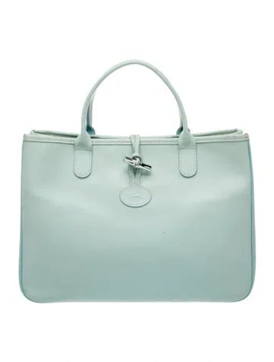 Pre-owned Longchamp Leather Tote In Blue