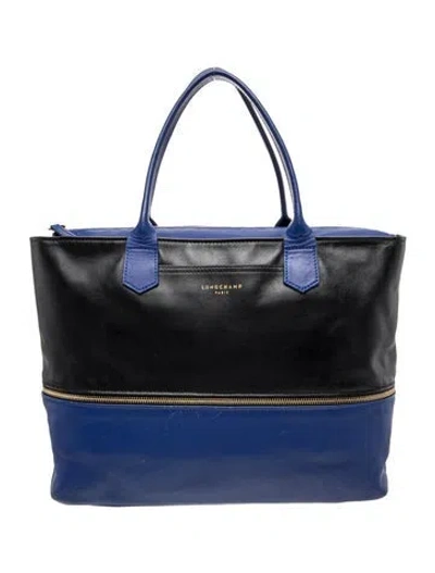 Pre-owned Longchamp Leather Tote In Blue