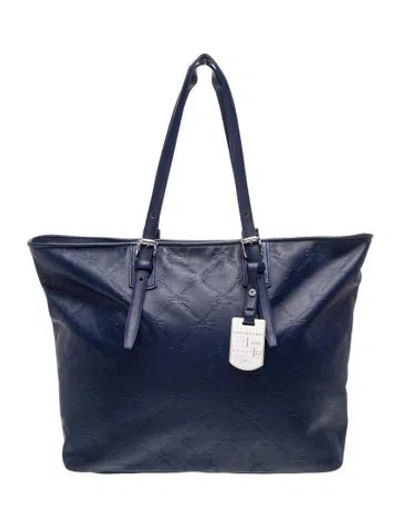Pre-owned Longchamp Leather Tote In Blue