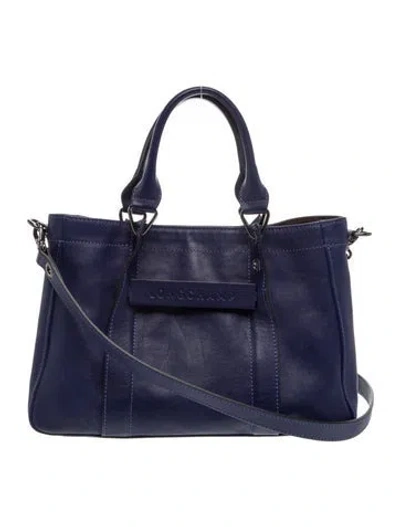 Pre-owned Longchamp Leather Tote In Blue