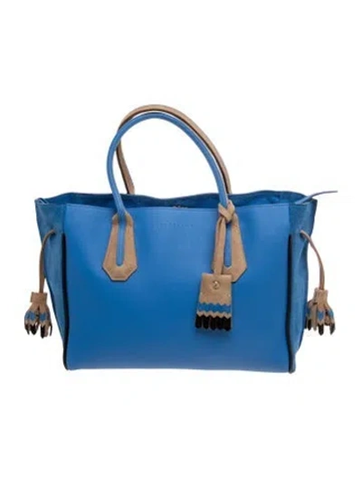 Pre-owned Longchamp Leather Tote In Blue