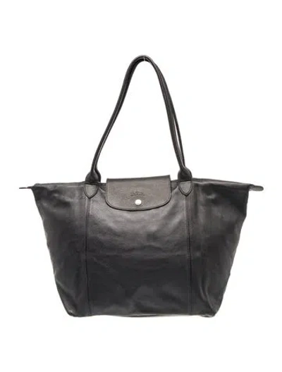 Pre-owned Longchamp Leather Tote In Blue