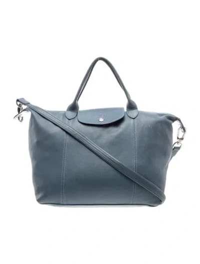 Pre-owned Longchamp Leather Tote In Blue
