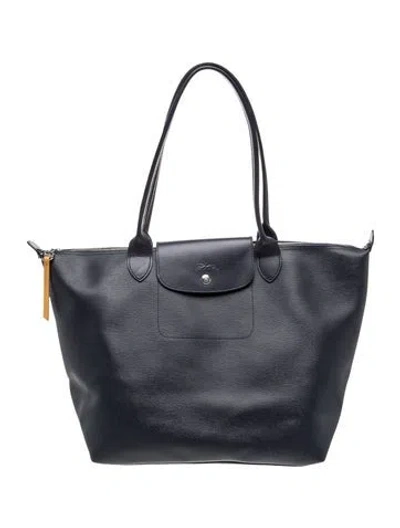 Pre-owned Longchamp Leather Tote In Blue