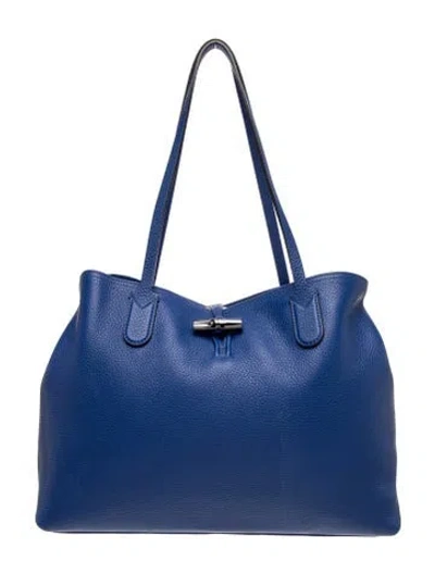 Pre-owned Longchamp Leather Tote In Blue