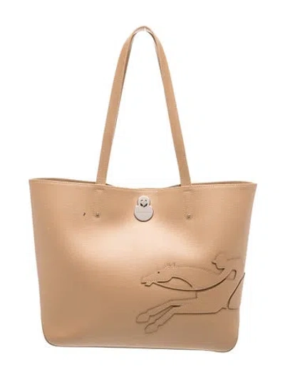 Pre-owned Longchamp Leather Tote In Brown